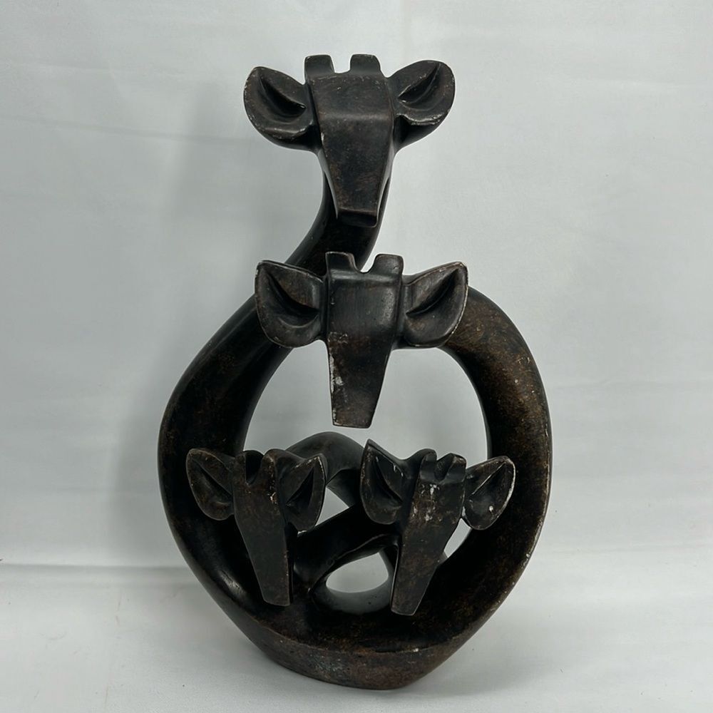 Abstract Giraffe Family of Four Statue